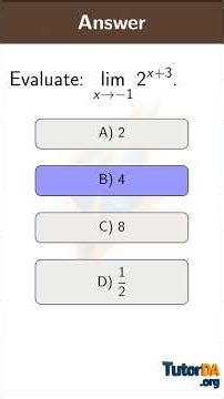 Evaluate limit of an exponential function by direct substitution in 30 sec #shorts #math #tutorda