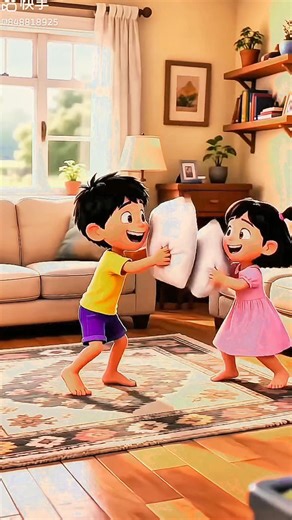 Pillow Fight Fun 😱#shorts #funny #magic #trending #pillowfight #fun #angel #shortvideo