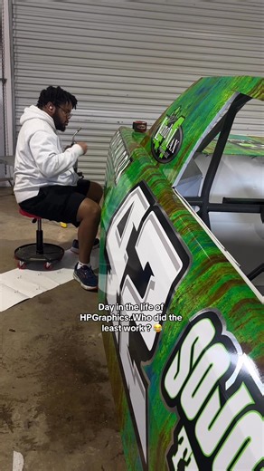 Things are busy at HPGraphis, but TJ and Butters are here to remind us that snack breaks are serious business. 😆🍽️ #HPGraphics #dirtracing #dirtcar #OfficePets #SnackTime #WorkDayFun #PetHumor | HP Graphics