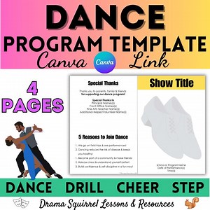 Dance Concert Program Recital Program Editable Template Canva Template Holiday Program Dance Recital Template Editable Program Dance Teacher - Etsy Canada