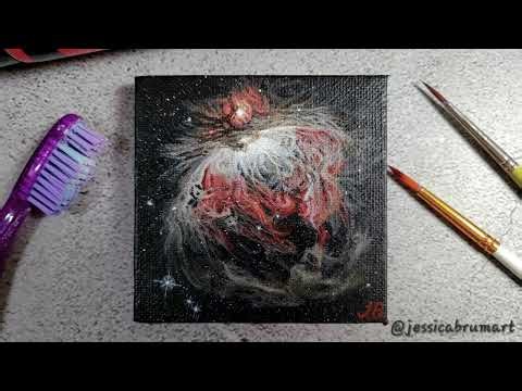Red Orion Nebula Painting / Galaxy Acrylic Painting ✨️