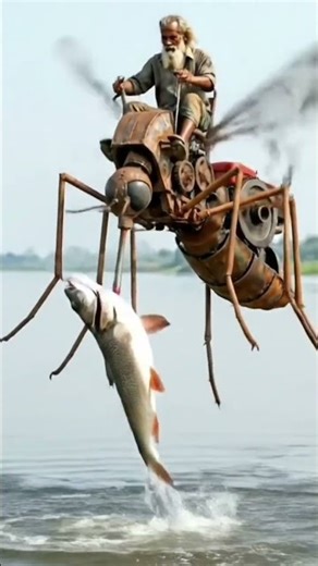 Steampunk Flying Fishing Machine! Unbelievable River Catching Adventure!#Steampunk #FlyingMachine