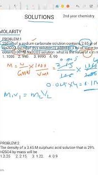MOLARITY PROBLEMS / SOLUTIONS