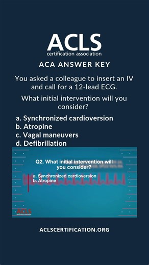 ACLS Megacode 1 Question 2 Answer Key #ACLS #megacode #usashorts
