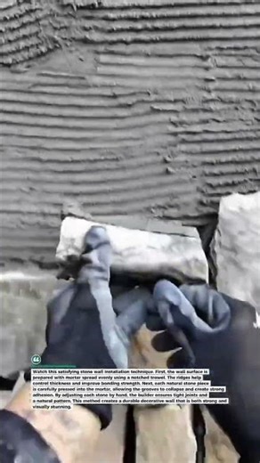 Stone Wall Installation Technique Pros Use #stonework #construction #builder