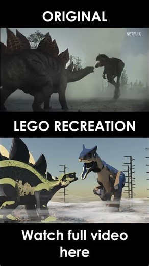 The Dinosaurus Documentary Trailer LEGO Recreation | Side by Side Comparison | 3D animation