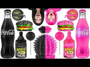 ब्लैक बनाम पिंक फूड का स्वाद | 24 घंटों के लिए केवल 1 रंग में सब कुछ खाना! चुनौती Multi DO CHALLENGE