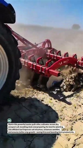 Heavy-Duty Tractor Disc Cultivator in Action 🚜 #AgriTech #SoilPrep #FarmEfficiency