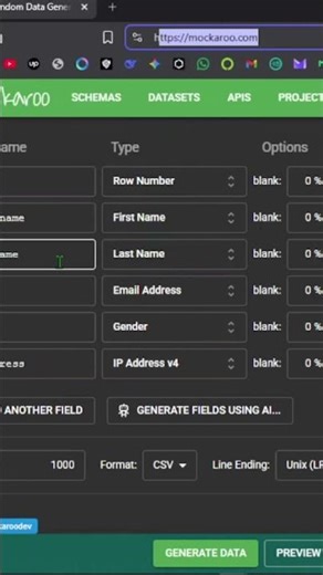 Generate Fake Data for Testing in 1 Minute | #9 | Online Tools for Devs #programming #coding