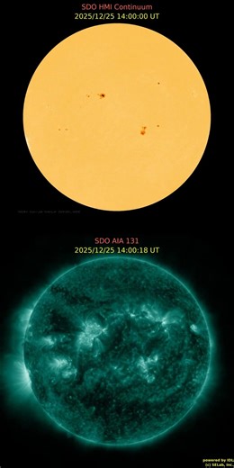 태양 전면 HMI-AIA 주간 동영상 (solar full-disk HMI-AIA movie : 2025. 12. 22 ~ 12. 28) #sun #solar #태양 #SDO