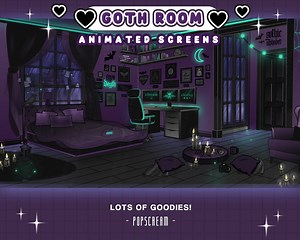 Animated Dark Goth Stream Room – Vtuber Screens (MP4 & PNG) - Etsy