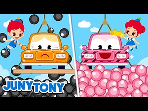 Magic Car Makeover 🚗✨ Recolor the Old Cars | Car Painting Fun | Songs for Kids | JunyTony - Videos For Kids