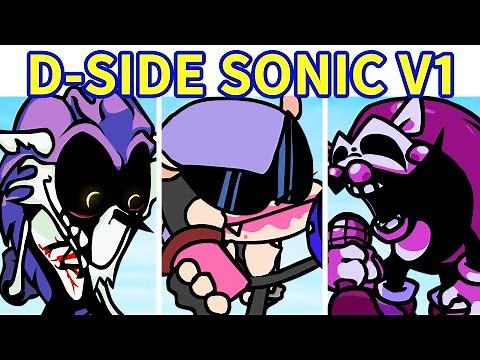 FNF VS D-Side SONIC.EXE V1 FULL WEEK (Mighty ZIP, God Z, Tenma, Meaty, Mitee) | FNF Mod/Fanmade/HARD
