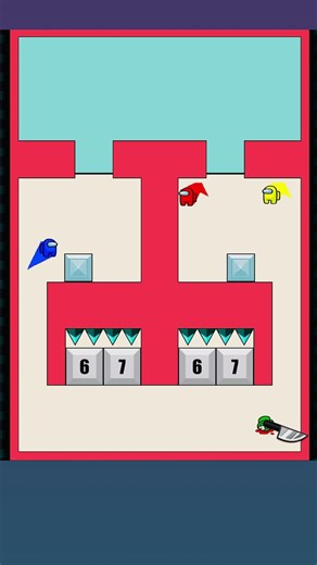 Square Race 2d simulation | Among us fight |🟩🟥🟦🟨