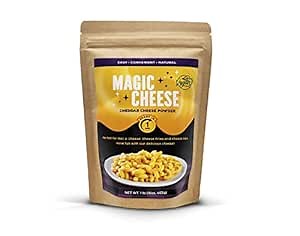 Vegan Magic Cheese Sauce (16oz powder makes 43oz), Cheddar Cheese Powder for Vegan, Plant-Based Cheese, Salty Crackers Dairy Free, Low Sodium