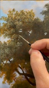 39K views · 869 reactions | Adding just a few specific details at the edges of more generalized clumps of leaves will add a lot of detail to your trees. Subscribe here and follow me on Patreon for full length teaching videos! #LinkInBio #oilpainting #art | Eileen Murphy Studio | Facebook