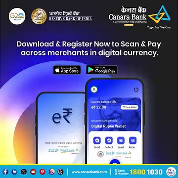 2.4K views · 202 reactions | Scan and Pay to any UPI merchants across the country using India's Central Bank Digital Currency. Download the app using the link - https://onelink.to/rupee #CanaraBank #DigitalCurrency | Canara Bank | Facebook
