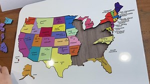 Personalized Wooden USA Map Puzzle: Educational Geography Game for Kids & Adults | Option of a Reference Map | Customize - Etsy