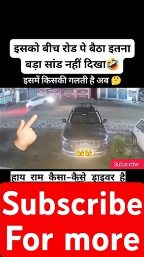 Suv car crashed to bull 😱😳😳😱