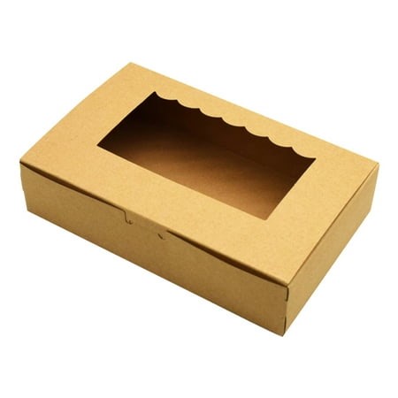CAROOTU Naturally Kraft Bakery Pie Box With PVC Window Large Cookie Box for Cake Pastries - Walmart.ca