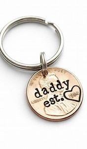 Personalized Valentine's Day Gift for Daddy, Penny Keychain, New Dad, First Father's Day, From Baby, From Child, Husband, From Daughter, Son - Etsy