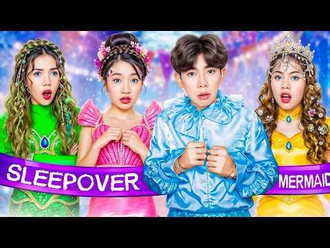 Poor Boy Pretends To Be A Mermaid To Join Sleepover Party! My Girlfriend Is A Mermaid