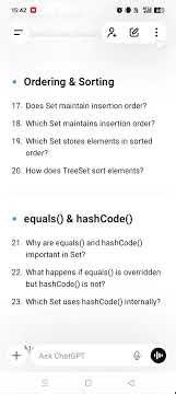 set interview questions and answers