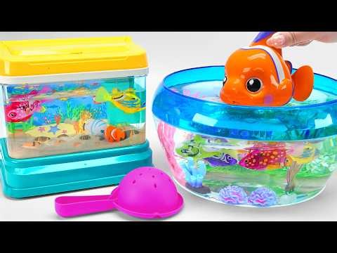 [toy asmr] Underwater Moving Robot Fish Toy Set ASMR Satisfying with Unboxing No Talking