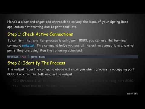 Troubleshooting: Spring Boot Service Cannot Be Started Due to Port Issues