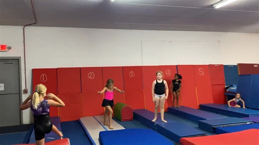 Intermediate 2 class working hard on round off drills and continue to progress each week with all their skills for this level. Coach Michelle🥰 | Xplore Tumbling and Gymnastics