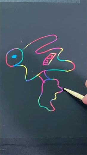 Drawing Simple Something on Scratch Paper #art #satisfying #drawing #easydrawing