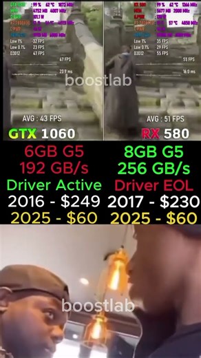 RX 580 vs GTX 1060 – The Budget GPU King in 2025? #shorts