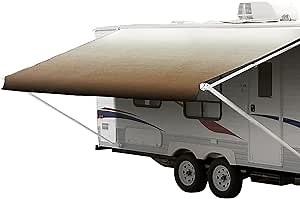 ShadePro - RV Awning Fabric Replacement - Premium Grade Weatherproof Vinyl - Universal Outdoor Canopy for Camper, Trailer, and Motorhome Awnings - Dune Fade - 15' (Fabric 14' 2")