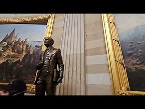 "The Dome" Center View of The U.S. Capitol Dome from Inside with the Historic Paintings on the Walls