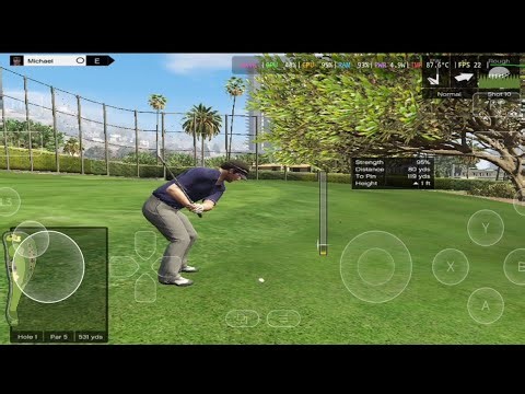 Fps test GTA v lite (40 gb) | While playing golf | GameHub | POCO F1 | sd845