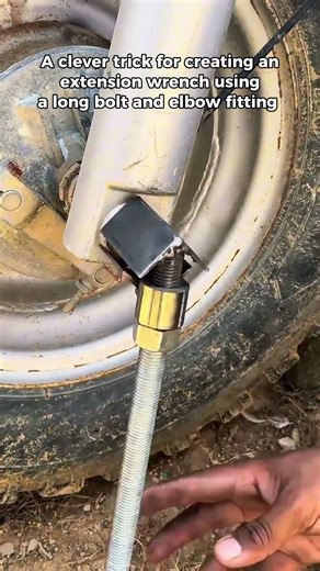 Brilian Ide DIY Wrench Extension Angle Iron Hack #WrenchHack #trending #shorts #shortvideo