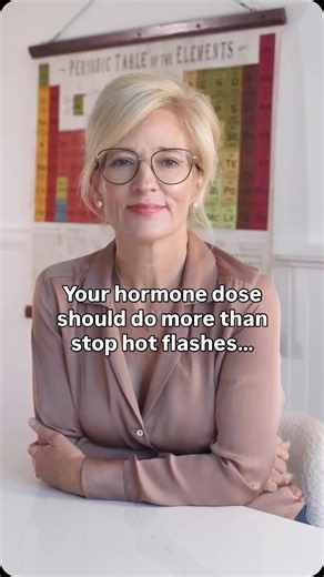 Hot flash relief is not the best measure of success. If your FSH is still high, your hormones aren’t actually optimized — you’re just getting the bare minimum. Most women are told their HRT is “working” as long as the hot flashes or night sweats stop. But symptom relief and true hormone optimization are not the same thing. Here’s what we look at inside Solutions Functional Medicine: ➡️ There’s an estradiol dose that stops symptoms. ➡️ And then there’s a dose that actually protects your brain, bo