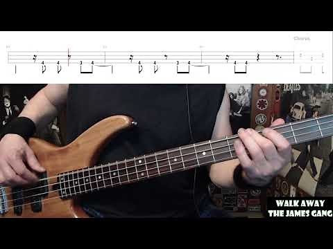 Walk Away by The James Gang - Bass Cover with Tabs Play-Along