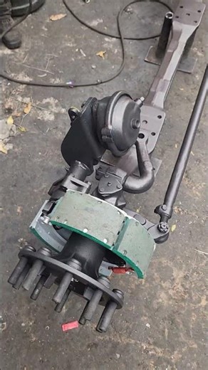 Front axle assembly, 19.5" 10-lug rim, used, imported, original, inspected, guaranteed