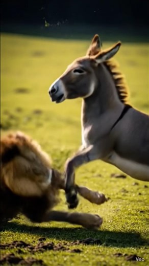 donkey tiger action #animalreactions #wildliferescue #farmequipment #wildmoment #animals