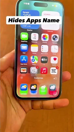 Hide apps name from home screen on iphone #iphone #apple #tipsandtricks #tech