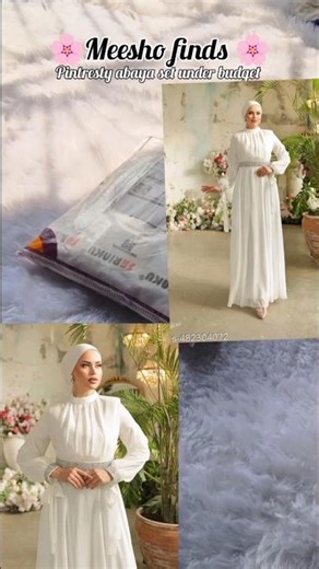 Pinteresty White Abaya 🤍✨ | Under Budget Modest Outfit #viral #fashion #meeshofinds
