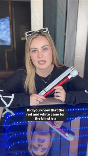 58K views · 1.4K reactions | The Red and White Cane For The Blind is used in many countries for the blind. #Cane #Blind #Japan #Japanese #Symbol Video Description: Molly is sitting at a table holding her folded up cane. | Molly Burke | Facebook