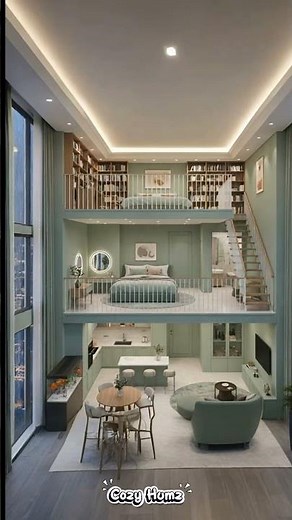 Space-saving design meets ultimate coziness in this beautiful multi-level loft apartment #homedecor