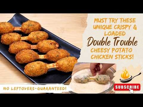 Snack Lovers Stop!🤚 This Double Trouble Chicken Stick Is Just For You 🤤🔥Cheesy Chicken Potato Sticks