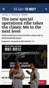 The special operations community just picked a brand-new rifle that upgrades everything people thought the M4 could do. Shorter, tougher, and built for the real world, this thing has operators buzzing. The best part is why they chose it…and how fast it’s rolling out. Find more here ➡️ https://www.wearethemighty.com/tactical/the-new-special-operations-rifle-takes-the-classic-m4-to-the-next-level/ #militarynews #specialoperations #veterans #tacticalgear | We Are The Mighty