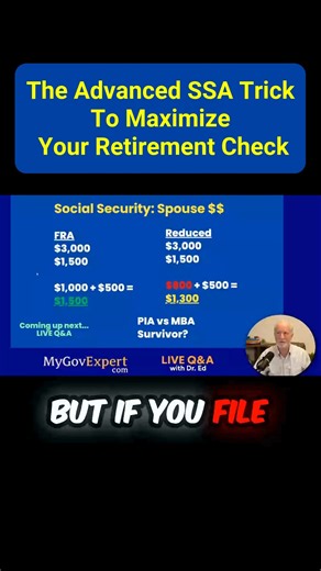 2.4K views | The Advanced SSA Trick To Maximize Your Retirement Check #socialsecurity #medicare #retirement | Dr. Ed - Former SSA Manager | Facebook