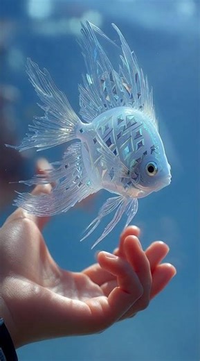 a stunning 3d fantasy fish swimming in
