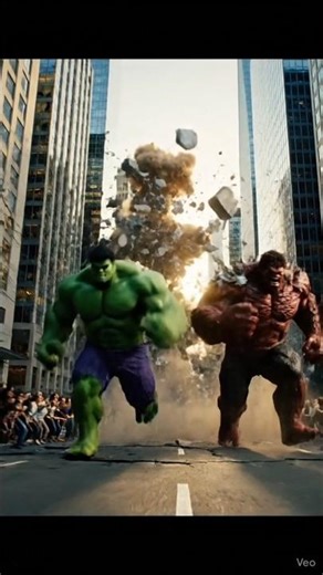 Buildings shake, windows break… who will win? 💥🏃‍♂️ #Hulk #Acti shorts#viral