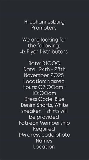 1.3K views · 66 reactions | New Job Alert - JHB Nasrec Promoters | Student Promoters | Facebook